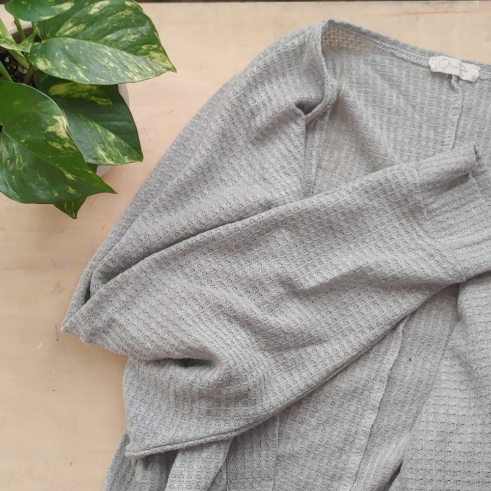 Waffle knit cardigan